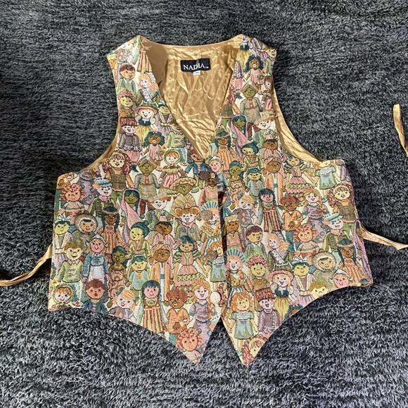 Vintage Jackets & Blazers - Vintage 90s “Children Of The World” Tapestry Vest